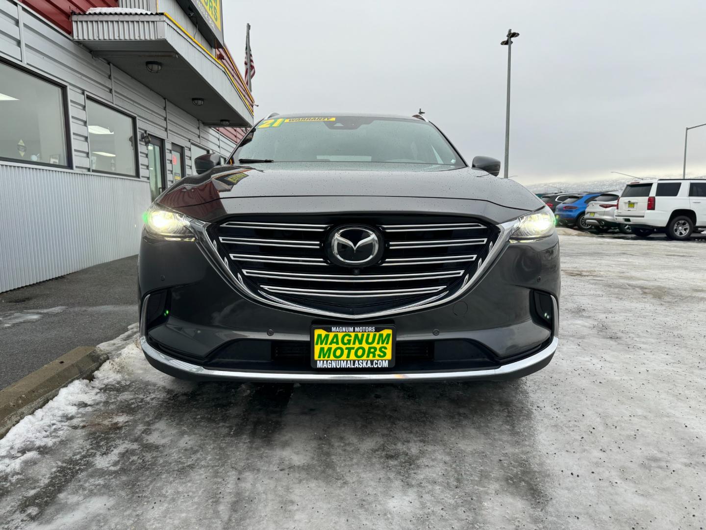 2021 Gray /Black Mazda CX-9 Grand Touring AWD (JM3TCBDY5M0) with an 2.5L L4 DOHC 16V engine, 6A transmission, located at 1960 Industrial Drive, Wasilla, 99654, (907) 274-2277, 61.573475, -149.400146 - Photo#8